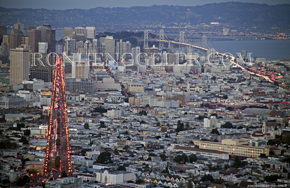 View of Market St in San Francisco from Twin Peaks